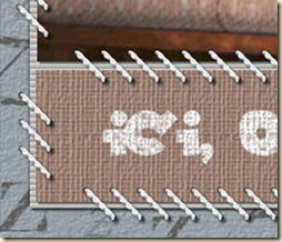 Stitching used as fastener in digital scrapbooking