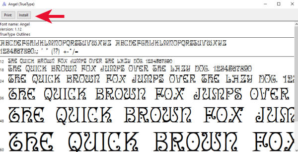 font glyphs paintshop pro