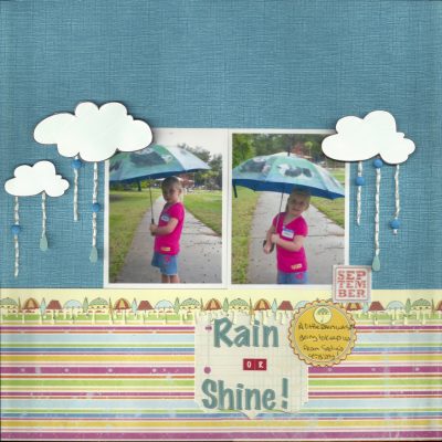 Playing In The Rain Scrapbook Page • Birdsnest Designs