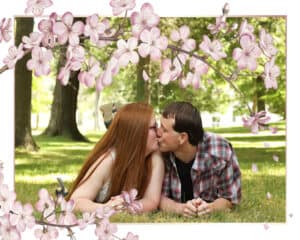 jackie-and-corey-engageent-with-cherry-blossom-frame_600