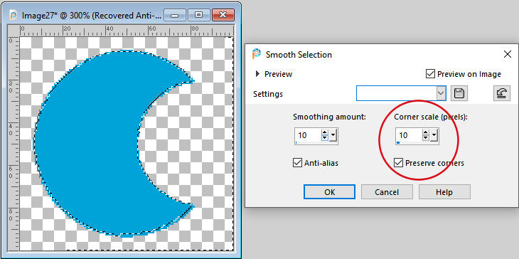 Make edges and curves smoother using the Smooth tool