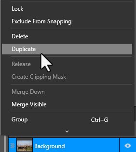 Affinity Layers panel showing the duplicated leopard photo layer used to work non-destructively for the Out-of-Bounds effect.
