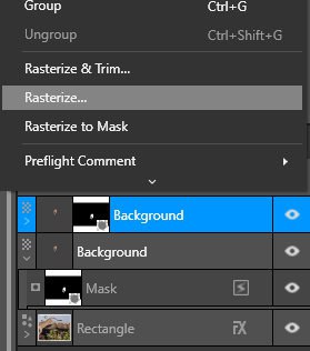 The shadow has to be rasterized to allow further editing