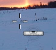 Straighten cursor in Affinity showing a crosshair and level indicator for aligning a horizon